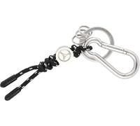 Mercedes-Benz Schlüsselanhänger Kordel schwarz silberfarben Edelstahl Nylon