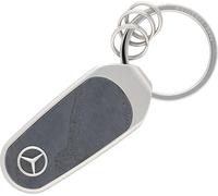 Mercedes-Benz Schlüsselanhänger Zierteil silberfarben und anthrazit aus Edelstahl und Holz