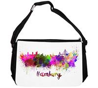 Merchandise for Fans Schultertasche - 38x28x8cm, 8,5 Liter, schwarz Motiv: Silhouette Hamburg - 08