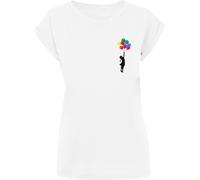 Merchcode Damen Ladies Girl Floating Away T-Shirt White-XXL