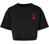 Merchcode Damen Ladies Hugs & Love Queen Of Hearts Short Oversized Tee MP5012554