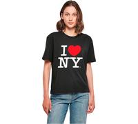 Merchcode Women's MC1086-Ladies I Love NY Tee T-Shirt, Black, L