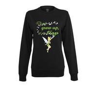 Merchcode Damen MC408-Ladies Tinkerbell Dont Grow Up Crewneck Sweatshirt, Black, XS