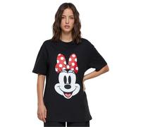 Merchcode Damen T-Shirt MC887-LADIES Disney 100 Minnie Smiles – Schwarz, XS EU
