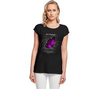 Merchcode Damen Mp0007020-ladies Butterflies Extended Shoulder Tee T-Shirt, Schwarz, 4XL EU