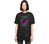 Merchcode Damen Mp0007022-ladies Butterflies Oversized Boyfriend Tee T-Shirt, Schwarz, L EU