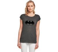 Merchcode Damen T-Shirt Ladies Batman - Monochrome Logo T-Shirt, Loose Fit, Baumwolle 100%, S