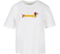 Merchcode Damen T-Shirt Ladies Christmas Dog Tee MP0009150 White-S