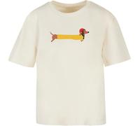 Merchcode Damen T-Shirt Ladies Christmas Dog Tee MP0009150 Whitesand-S
