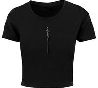 Merchcode Damen T-Shirt Ladies Faith Cropped Tee MP0007701 Black-M
