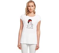 Merchcode Damen T-Shirt Ladies Frida Kahlo - Drawing with Flowers Extended Shoulder Tee, Loose Fit, Cotton 100%, L
