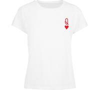 Merchcode Damen T-Shirt Ladies Hugs & Love Queen Of Hearts Box Tee MP5012552 White-M