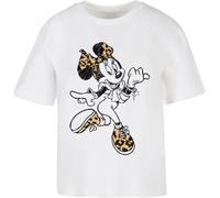 Merchcode Damen T-Shirt Minnie Mouse Leo Tee MC1258 White-4XL