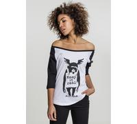 Merchcode Female Shirt Ladies Brandalised - Banksy´s Graffiti Ape Raglan Tee White/Black-XXL
