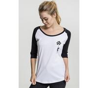 Merchcode Female Shirt Ladies Brandalised - Banksy´s Graffiti Balloons Raglan Tee White/Black-XS