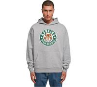 Merchcode Herren Hoodie Stranger Things Hawkins Tigers Heavy Oversize - Dicker Kapuzenpullover aus Baumwolle mit College-Frontprint & Kängurutasche, Grau, S