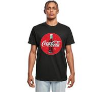 T-Shirt MERCHCODE "Merchcode Herren Coca Cola Bottle Logo Tee", Damen, Gr. L, schwarz, 100% Baumwolle, unifarben, normal, Rundhals, Shirts T-Shirt (18053019-L) schwarz