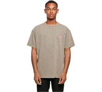 Merchcode Herren Mp0007336-flamingo Acid Washed Heavy Oversized Tee T-Shirt, Darkkhaki, L EU