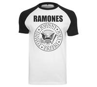 Merchcode T-Shirt Ramones Circle Raglan Tee Herren Weiß/Schwarz Größe L