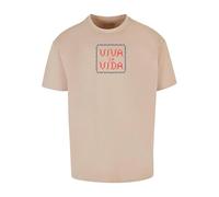 Merchcode Herren T-Shirt Frida Kahlo - Pixels Viva la vida Heavy Oversize Tee, Oversized Fit, Cotton 100%, S