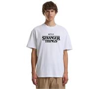 Merchcode Men's MC1466-Stranger Things Rewatch Loose Tee T-Shirt, White, S