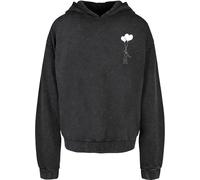 Merchcode Love In The Air Acid Washed Oversized Kapuzenpullover S Black