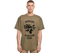 Merchcode Men's MC1149-Green Day Revolution Radio Oversize Tee T-Shirt, Olive, L