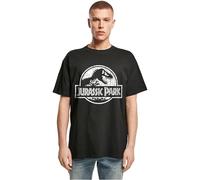 Merchcode Men's MC1166-Jurassic Park Distressed Logo Oversize Tee T-Shirt, Black, XL