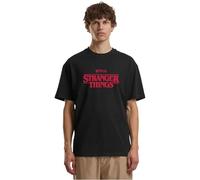 Merchcode Men's MC1466-Stranger Things Rewatch Loose Tee T-Shirt, Black, M