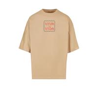 Merchcode Men's MP5000030-Frida Kahlo-Pixels Viva la vida Huge Tee T-Shirt, unionbeige, M