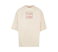 Merchcode Men's MP5000030-Frida Kahlo-Pixels Viva la vida Huge Tee T-Shirt, whitesand, M