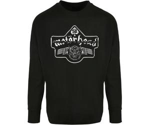 Merchcode Motorhead 50Th Ace Wings Chrome Emblem Oversize Longsleeve MP502720 Black-2XL