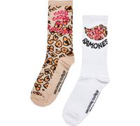 Merchcode Socken Ramones Leo Socks 2-Pack Leo Aop/Offwhite-43-46
