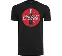 T-Shirt MERCHCODE "Merchcode Herren Coca Cola Bottle Logo Tee", Damen, Gr. L, schwarz, 100% Baumwolle, unifarben, normal, Rundhals, Shirts T-Shirt (18053019-L) schwarz