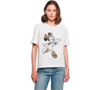 Merchcode Women's MC1258-Minnie Mouse Leo Tee T-Shirt, White, S