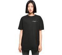 Merchcode Women's MP0007110-Ladies Be Happy Oversized Boyfriend Tee T-Shirt, Black, S