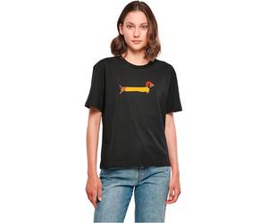 Merchcode Women's MP0009150-Ladies Christmas Dog Tee T-Shirt, Black, XX-Large