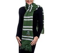 Merchoid Harry Potter Slytherin Schal - Offizieller weicher Strickschal in Grün und Silber, Winterzubehör für Erwachsene und Jugendliche, Cosplay oder Geschenk für Hogwarts-Fans