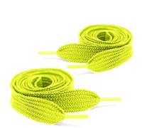 Mercury + Maia Extra Wide Shoe Laces - Flat Athletic Fat Shoelaces - Stay Tied - Made in the USA (1 Pair) (54, Neon Yellow)