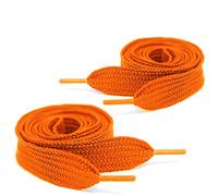Mercury + Maia Extra Wide Shoe Laces - Flat Athletic Fat Shoelaces - Stay Tied - Made in the USA (72, Neon Orange)