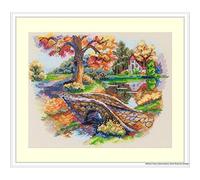 Merejka K-103 Kreuzstich-Set, Herbstlandschaft, Baumwolle, mehrfarbig, 28 x 14 cm