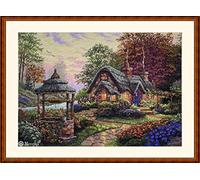 Merejka K-212 Make a Wish Cottage Kreuzstich-Set, Baumwolle, mehrfarbig, 30 x 41 cm