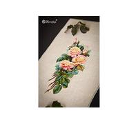 Merejka K-67B Weinlese-Rosen Zählstoff Zählmuster Kreuzstichset, Baumwolle, mehrfarbig, 15x29 cm