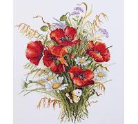 Merejka Mohn und Hafer Kreuzstich-Set, Baumwolle, mehrfarbig, 27 x 33 cm