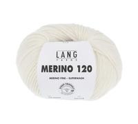 LANG YARNS »Merino 120« Häkelwolle, (50 Gramm), weiche, temperaturregelnde Merinowolle, no mulesing, OFFWHITE - 0002