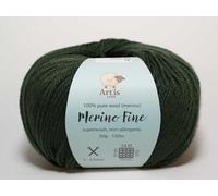 Merino Fine Art'is Yarn 100% Merinowolle | Superwash & Antiallergisch (50g/150m) (1015 dunkelgrün)
