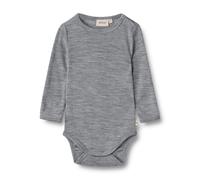 Merino Kinder-Body Langarm grau melange grey Lucca Wheat Größe: 56