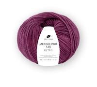 Merino Pur 125 Retro Strickgarn, 100% Extrafeine Merinowolle, Handgefärbt, Ton-in-Ton Farbverlauf (136 fuchsia mel.)