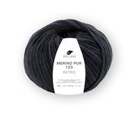 Merino Pur 125 Retro Strickgarn, 100% Extrafeine Merinowolle, Handgefärbt, Ton-in-Ton Farbverlauf (197 dunkelgrau mel.)