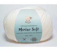 Merino Soft Art'is Yarn 100% Wolle, Mulesing-frei & Superwash (50g / 120m) (1 weiß)